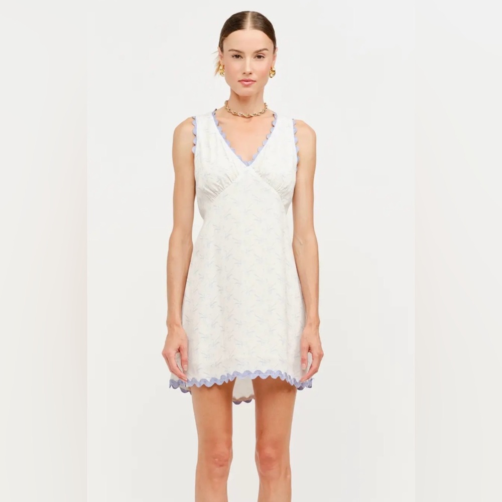 Sofie The Label Blue White Floral Babydoll Mini Slip Dress Delicate Feminine